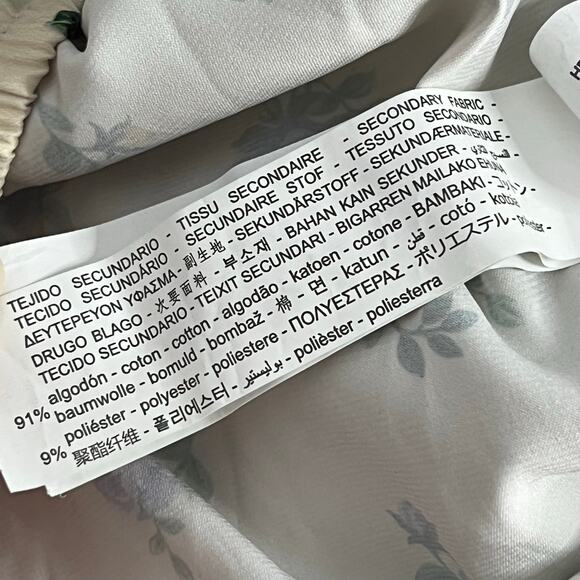 Zara Cream Floral Satin Printed and Black Crochet Knit Midi Length Dress - Picture 10 of 10